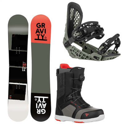 SET Snowboard SET Gravity Cosa + boty Gravity Recon Atop black/denim keef + viazanie Gravity G2 Black/Keef